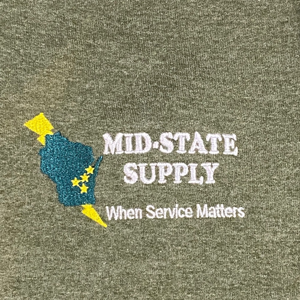 Independent Trading Co Hoodie Mens M Green Mid-State Supply Wisconsin Graphic - Picture 5 of 13
